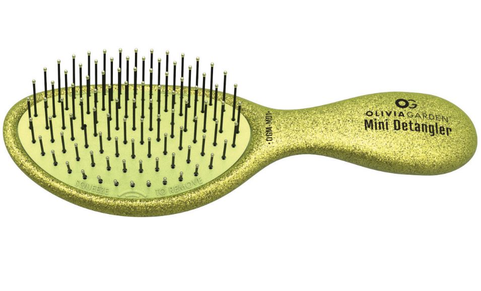 Olivia Garden Holiday Glitter Mini Detangler - Limegreen